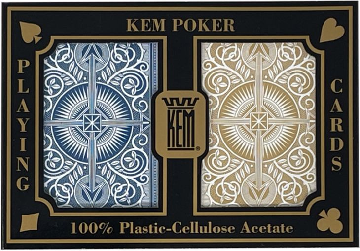 Kem Arrow Playing Cards: Blue/Gold, Poker Size Regular Index main image
